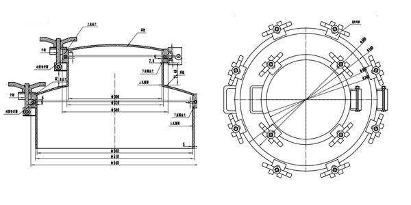 碳钢快开人孔盖500-300